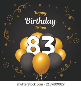 Happy 83rd Birthday Greeting Card Vector Stock Vector (Royalty Free ...