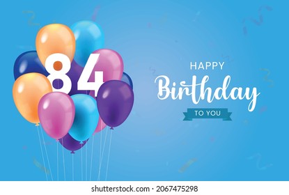 Happy 84th Birthday Greeting Card Vector Stock Vector (Royalty Free ...