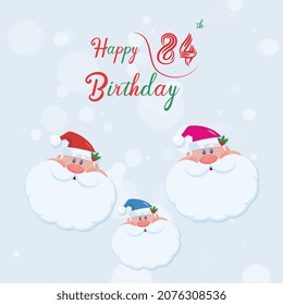 Happy 84th  birthday, Greeting card, Vector illustration design.
