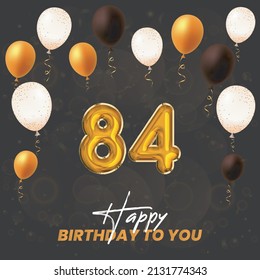 Happy 84th birthday, greeting card, vector illustration design.
