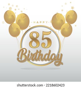 Happy 85th birthday balloons greeting card background. balloons greeting card background vector design