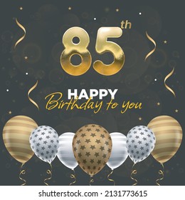Happy 85th birthday, greeting card, vector illustration design.
