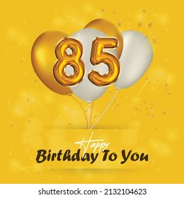 Happy 85th birthday, greeting card, vector illustration design.
