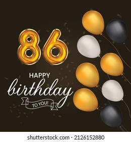 Happy 86th Birthday Greeting Card Vector Stock Vector (Royalty Free ...