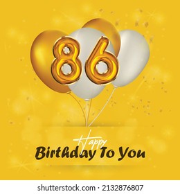 Happy 86th Birthday Greeting Card Vector Stock Vector (Royalty Free ...