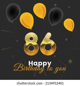 Happy 86th Birthday Greeting Card Vector Stock Vector (Royalty Free ...