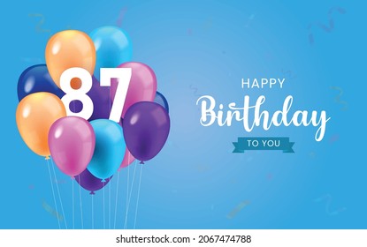 Happy 87th birthday, Greeting card, Vector illustration design.
