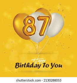 Happy 87th birthday, greeting card, vector illustration design.
