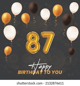 Happy 87th birthday, greeting card, vector illustration design.
