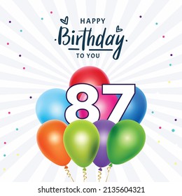 Happy 87th birthday, greeting card, vector illustration design.
