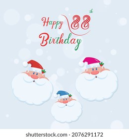 Happy 88th  birthday, Greeting card, Vector illustration design.
