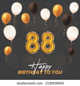 Happy 88th birthday, greeting card, vector illustration design.
