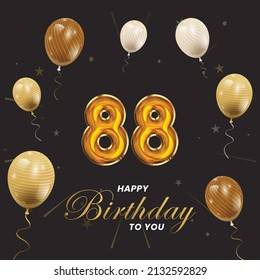 Happy 88th birthday, greeting card, vector illustration design.
