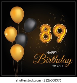 Happy 89th Birthday Greeting Card Vector Stock Vector (Royalty Free ...