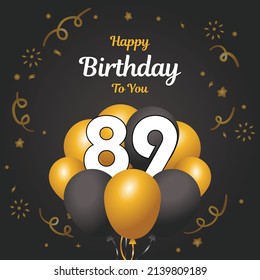 Happy 89th  birthday, greeting card, vector illustration design.
