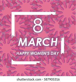 Happy 8th march, Women's Day card. Vector illustration.