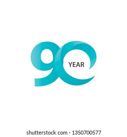 Happy 90 Year Anniversary Celebrating Vector Template