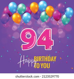 Happy 94th birthday, greeting card, vector illustration design.
