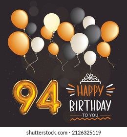 Happy 94th birthday, greeting card, vector illustration design.
