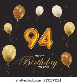 Happy 94th birthday, greeting card, vector illustration design.
