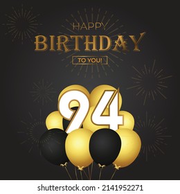 Happy 94th birthday, greeting card, vector illustration design.
