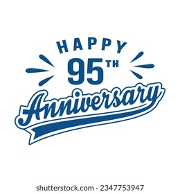 Happy 95th Anniversary. 95 years anniversary design. Vector and illustration. svg