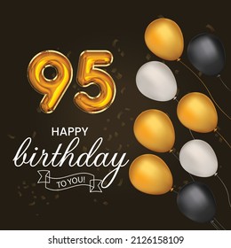 Happy 95th Birthday Greeting Card Vector Stock Vector (Royalty Free ...