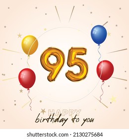 Happy 95th Birthday Greeting Card Vector Stock Vector (Royalty Free ...