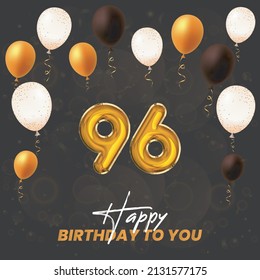 Happy 96th birthday, greeting card, vector illustration design.
