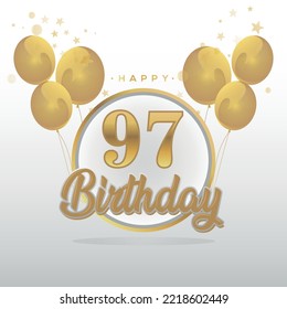 Happy 97th birthday balloons greeting card background. balloons greeting card background vector design