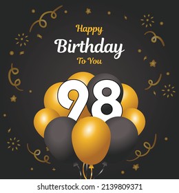 Happy 98th Birthday Greeting Card Vector Stock Vector (Royalty Free ...