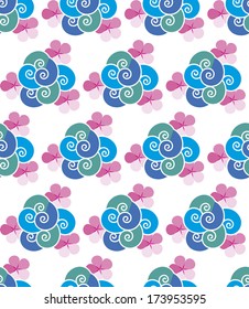 Happy abstract color pattern isolated on white background