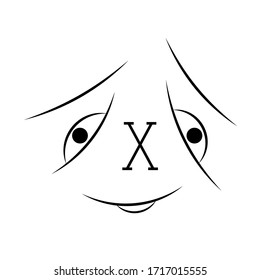 Happy abstract face vector graphic