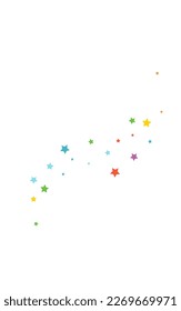 Happy Abstract Vector White Background Shine Design. Rainbow Holiday Starry Border. Dust Vector White Background Wallpaper. Color Light Sky Illustration.