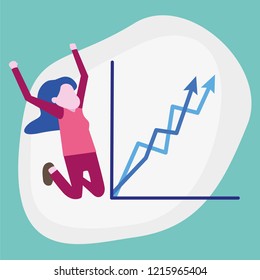 Happy achievements target vector illustration