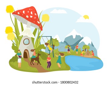 こども 川遊び のイラスト素材 画像 ベクター画像 Shutterstock