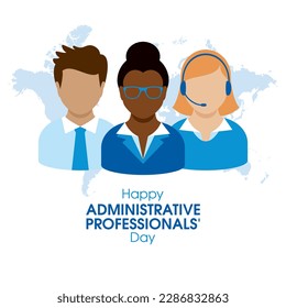 Happy Administrative Professionals' Day vector illustration. Administrative workers men and women head face vector. Office business people avatar icon set. Important day