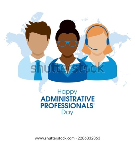 Happy Administrative Professionals' Day vector illustration. Administrative workers men and women head face vector. Office business people avatar icon set. Important day