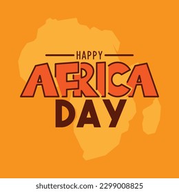 Happy Africa day. Text design vector. May 25. Flat design vector. Poster, banner, card, background. Eps 10.