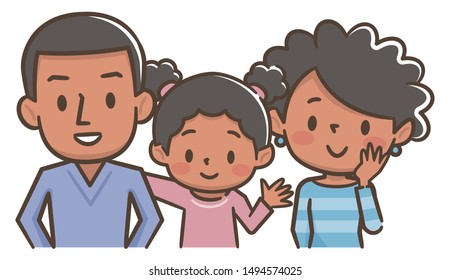 Happy african american family illustration