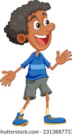 Happy African cartoon character illustration