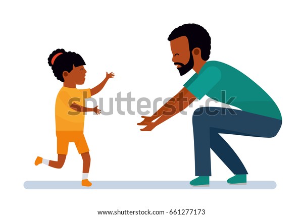 Happy African Family Family Leisure Girl Stock Vector (Royalty Free ...