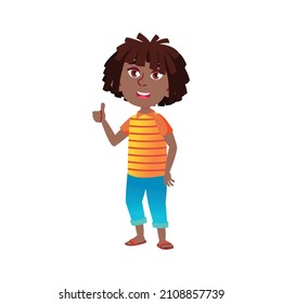 happy african girl thumb up to best friend in gym cartoon vector. happy african girl thumb up to best friend in gym character. isolated flat cartoon illustration