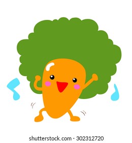 happy afro carrot dancing with music vector illustration