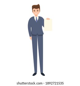 Happy agent icon. Cartoon of happy agent vector icon for web design isolated on white background