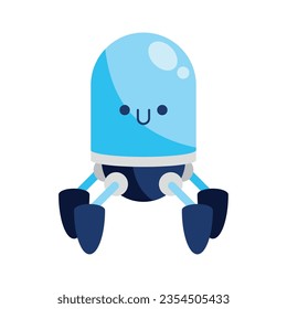 happy ai robot with tentacles vector isolated