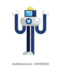 happy ai robot vector isolated