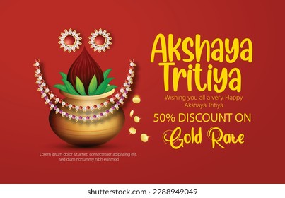 Happy Akshaya Tritiya, Akha Teej religious festival of India celebration