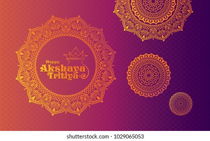 Happy Akshaya Tritiya Background Template Design with Beautiful Floral Ornament