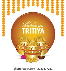 Happy akshaya tritiya celebration greeting card